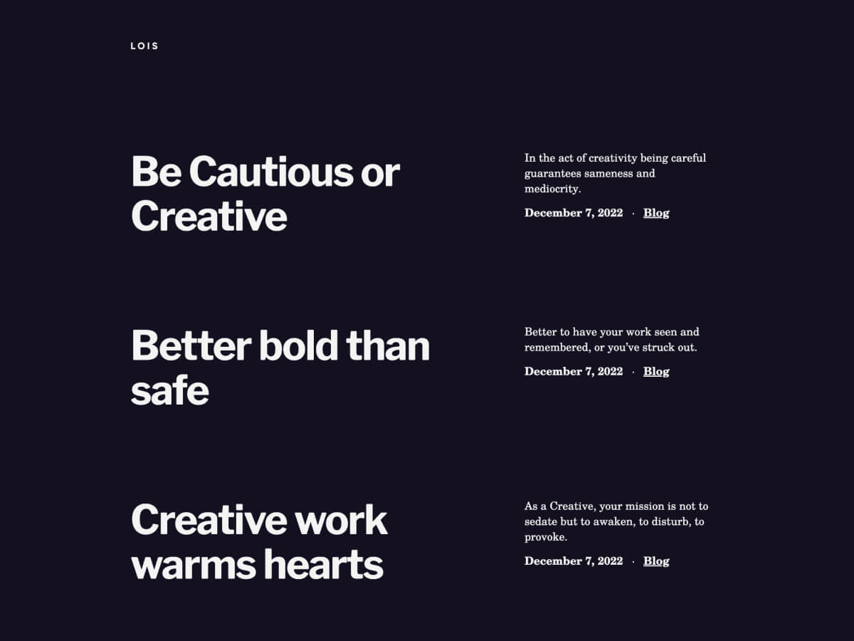 George Lois theme screenshot