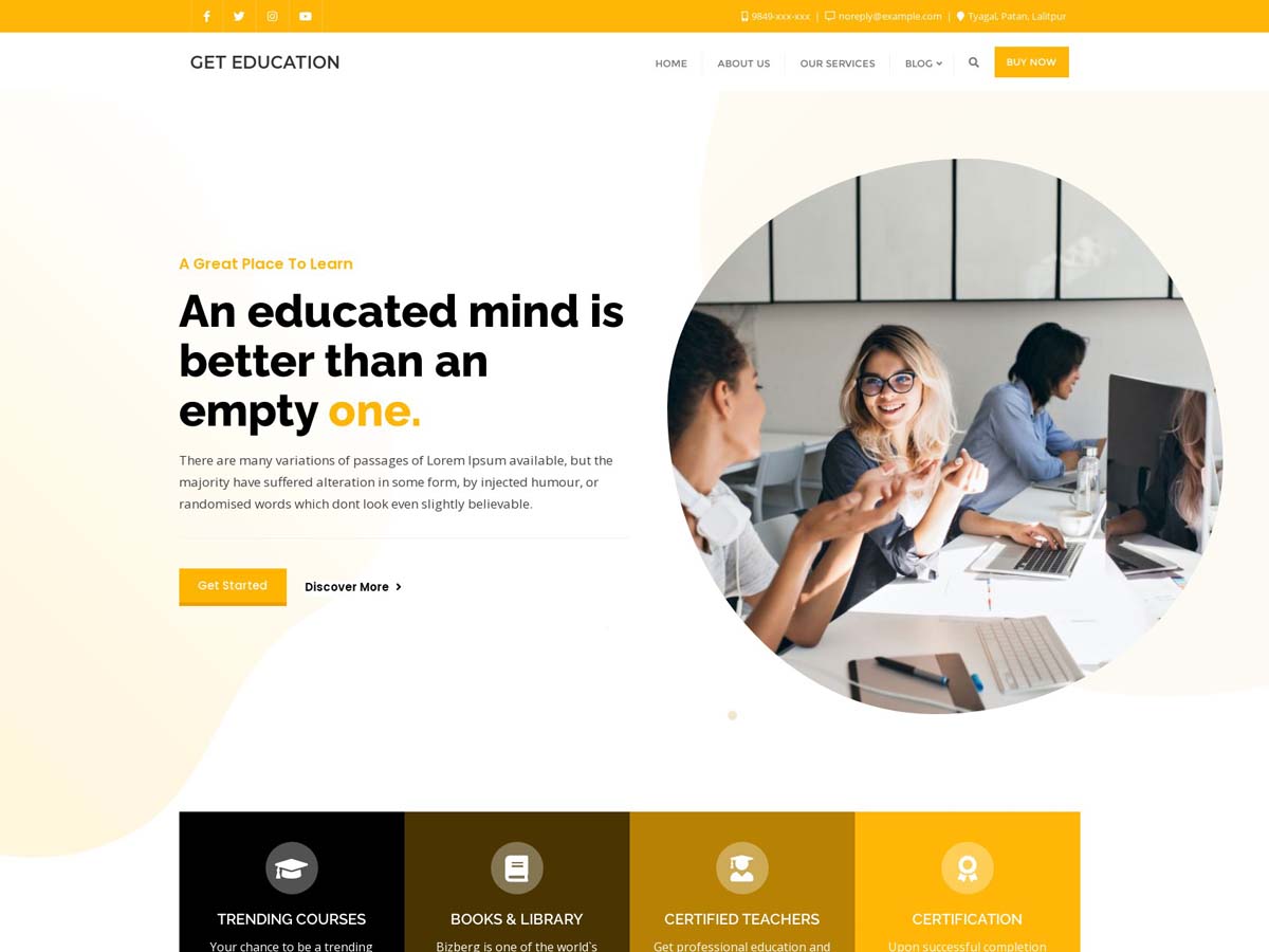 Get Education theme screenshot