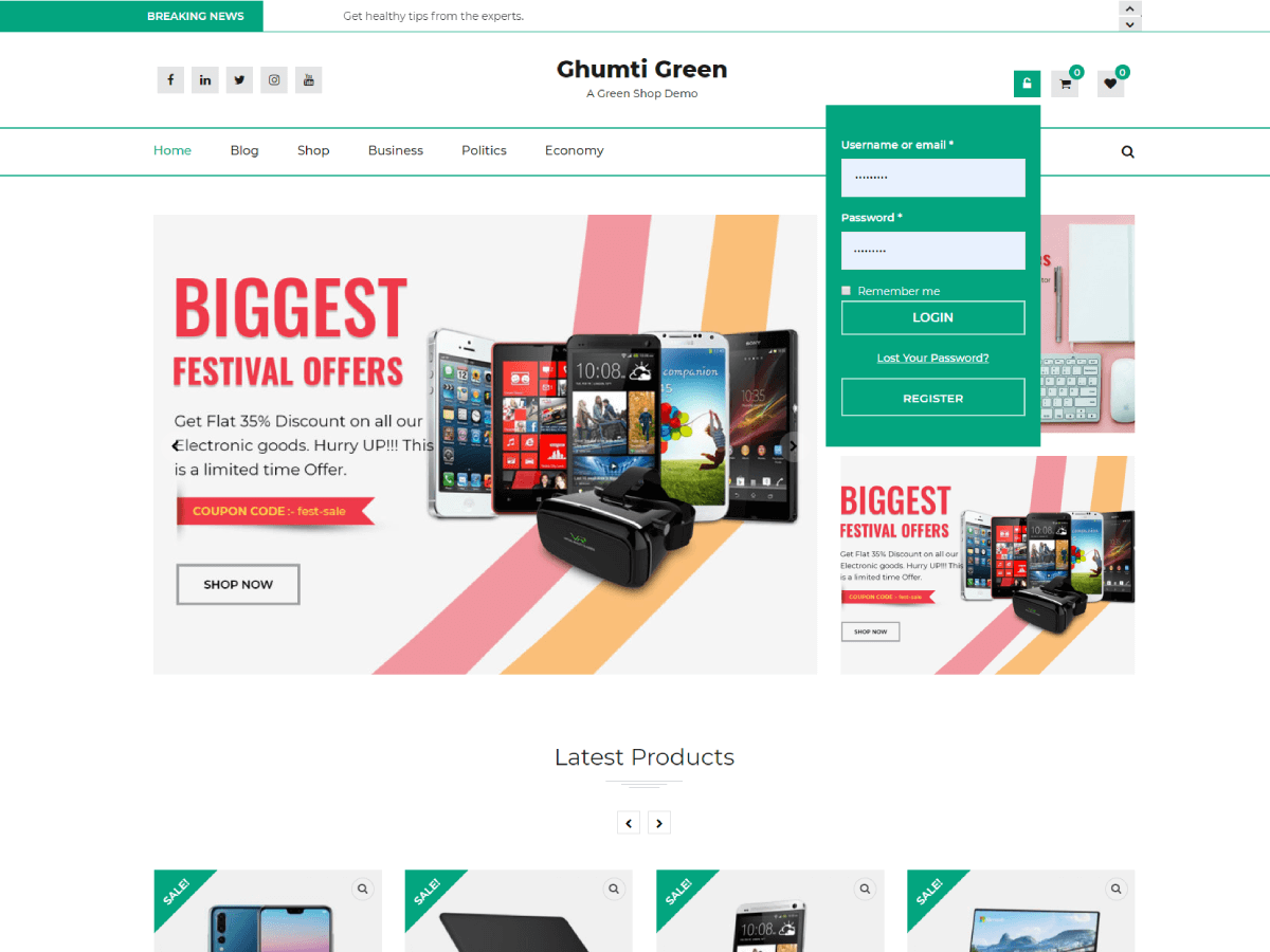 Ghumti Green theme screenshot