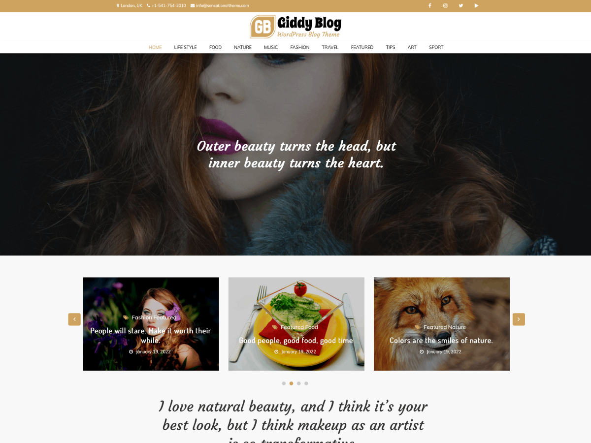 Giddy Blog theme screenshot