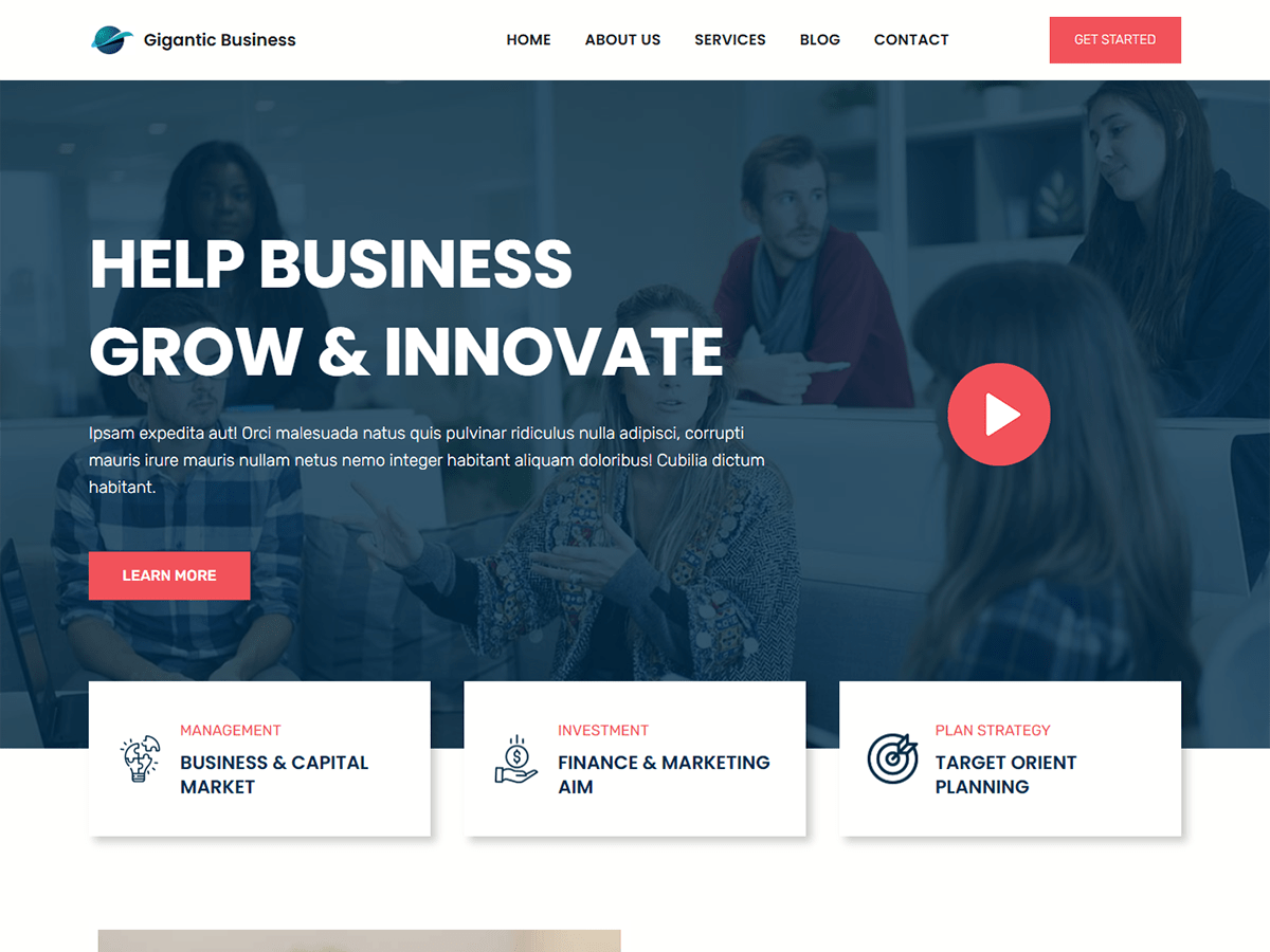 Gigantic Business theme screenshot