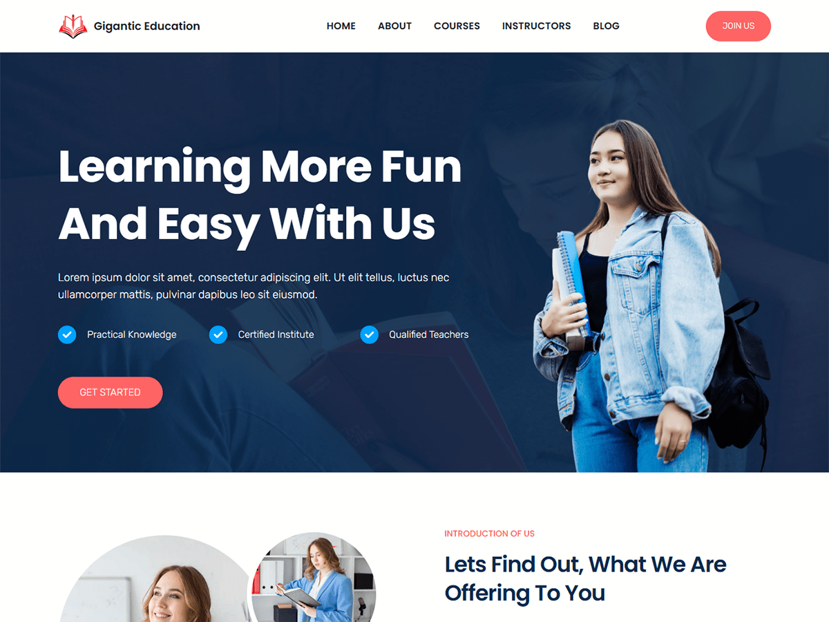 Gigantic Education theme screenshot
