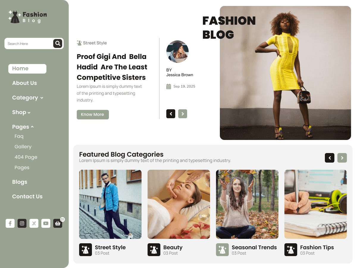 Glam Fashion Blog theme screenshot