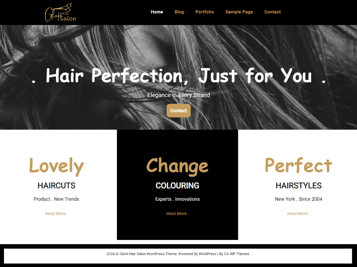 Glam Hair Salon theme screenshot