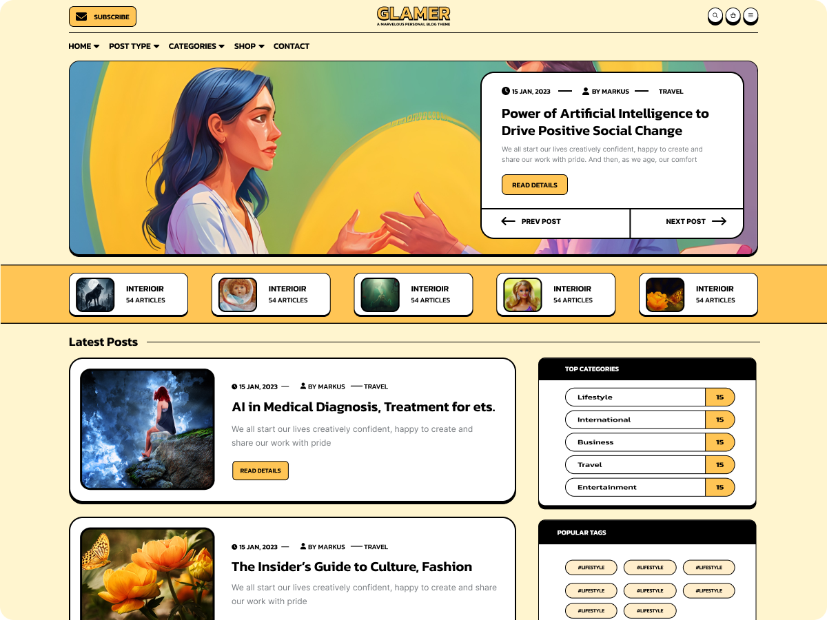 Glamer theme screenshot