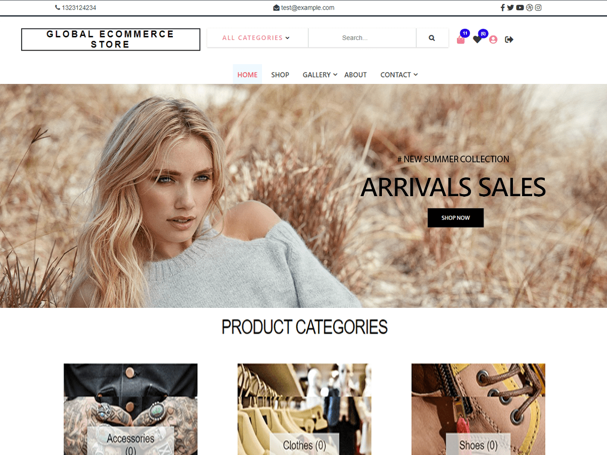 global ecommerce store theme screenshot