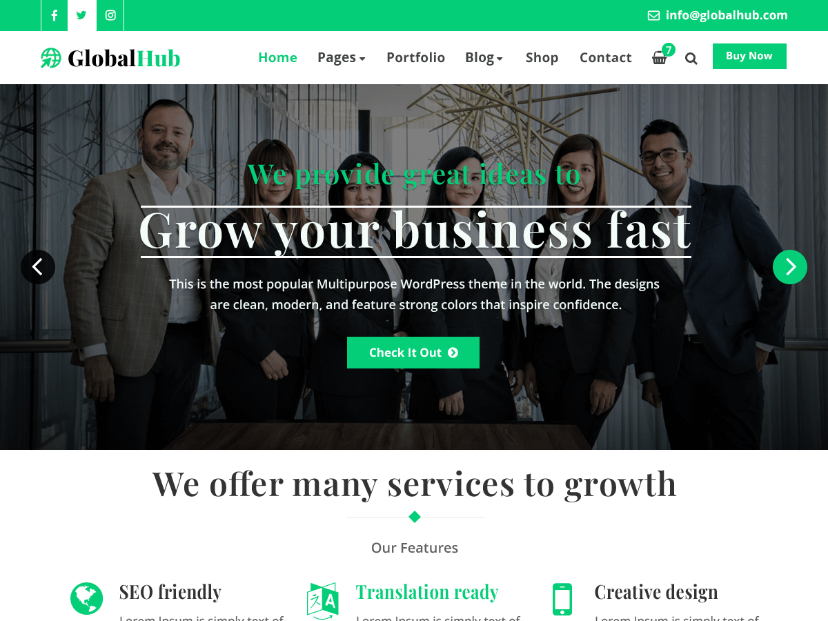 GlobalHub theme screenshot