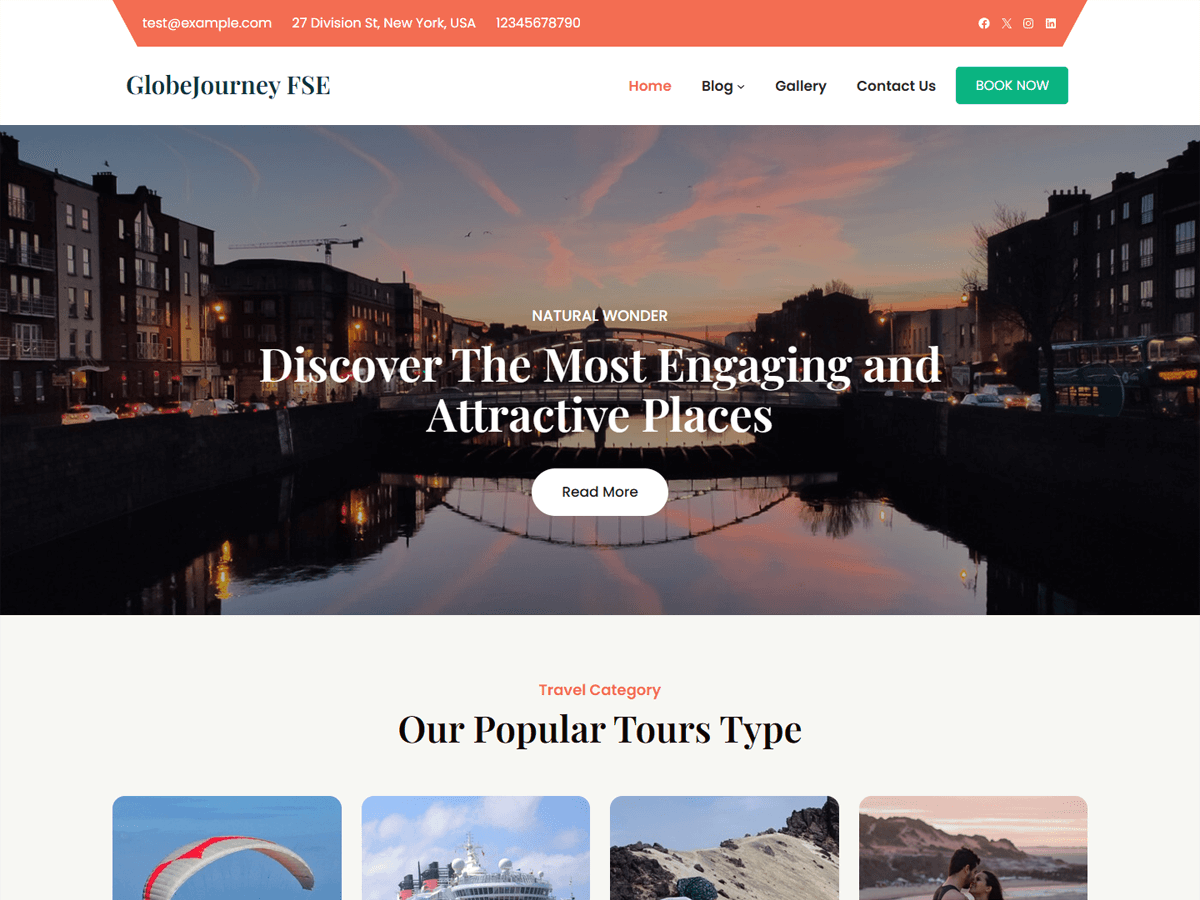 GlobeJourney FSE theme screenshot