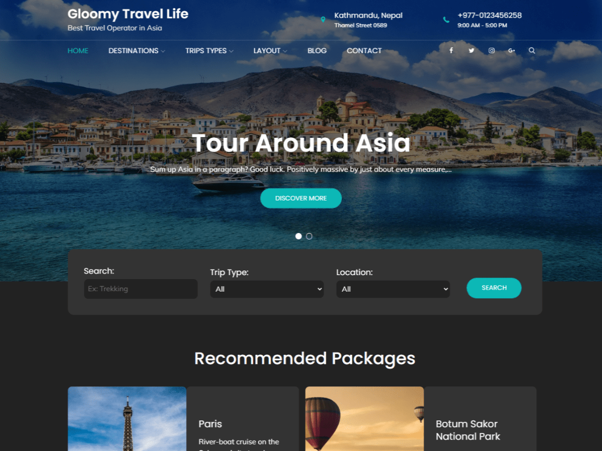 Gloomy Travel Life theme screenshot