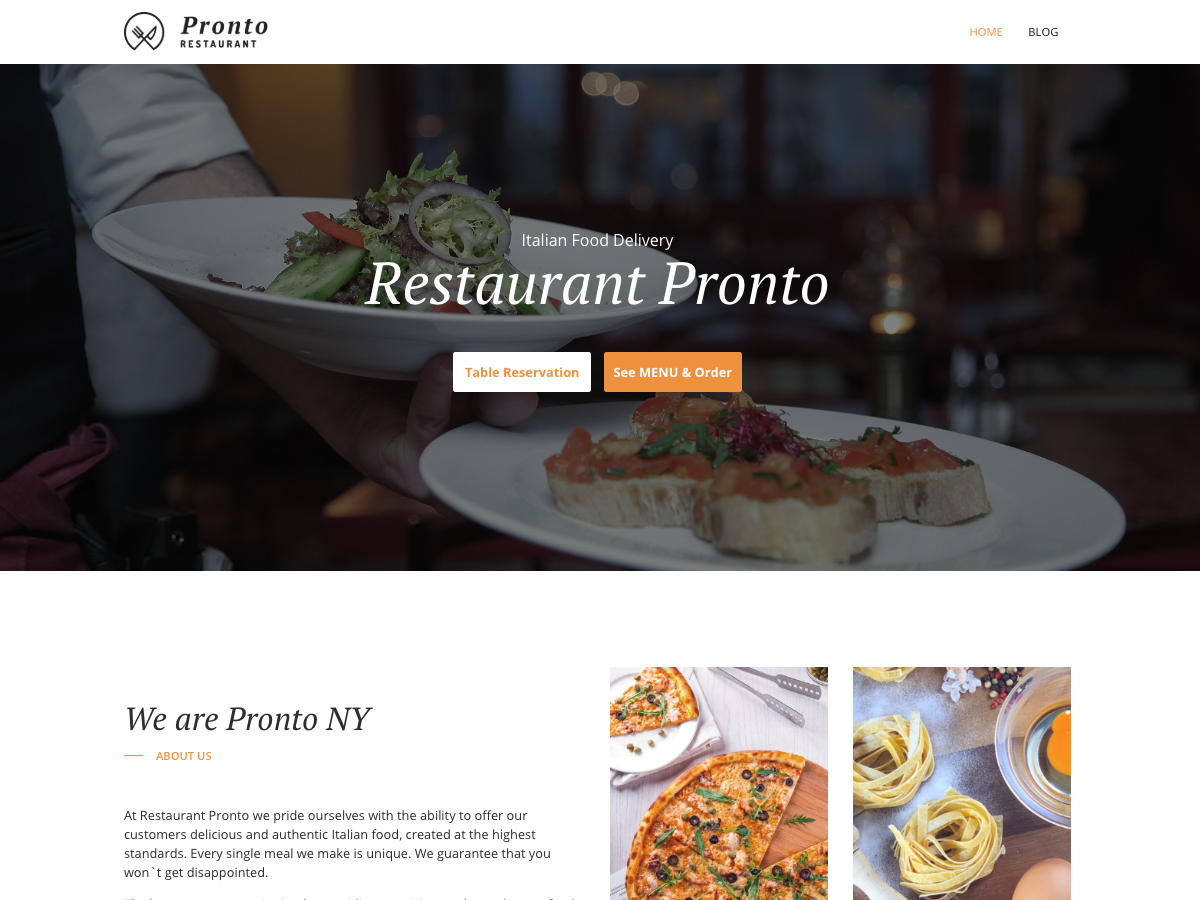 GloriaFood Restaurant theme screenshot