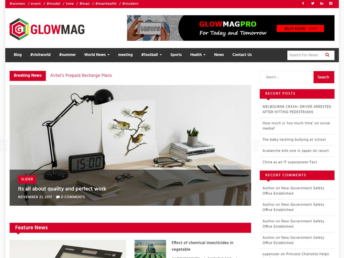 GlowMag theme screenshot