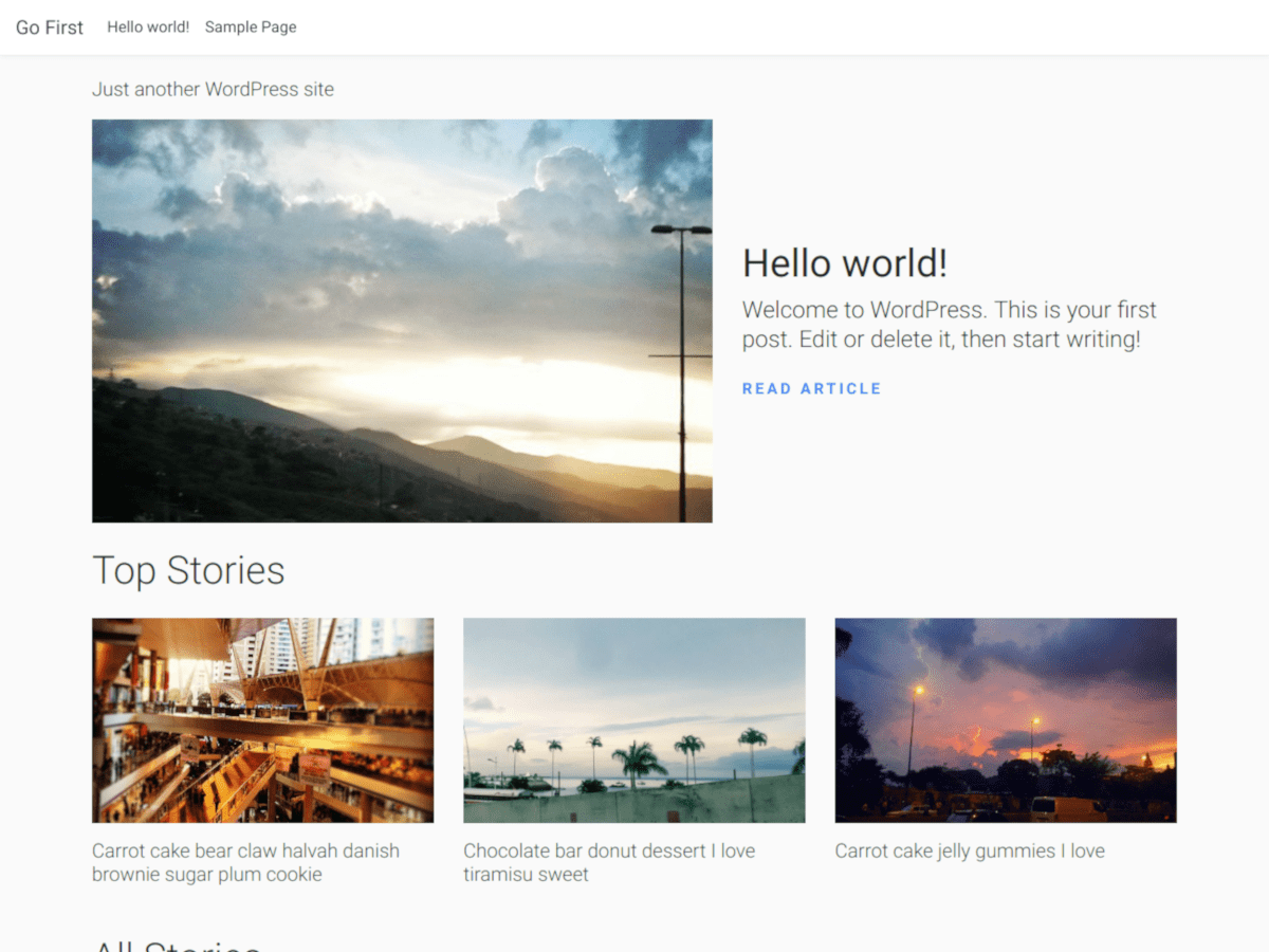 Go First theme screenshot