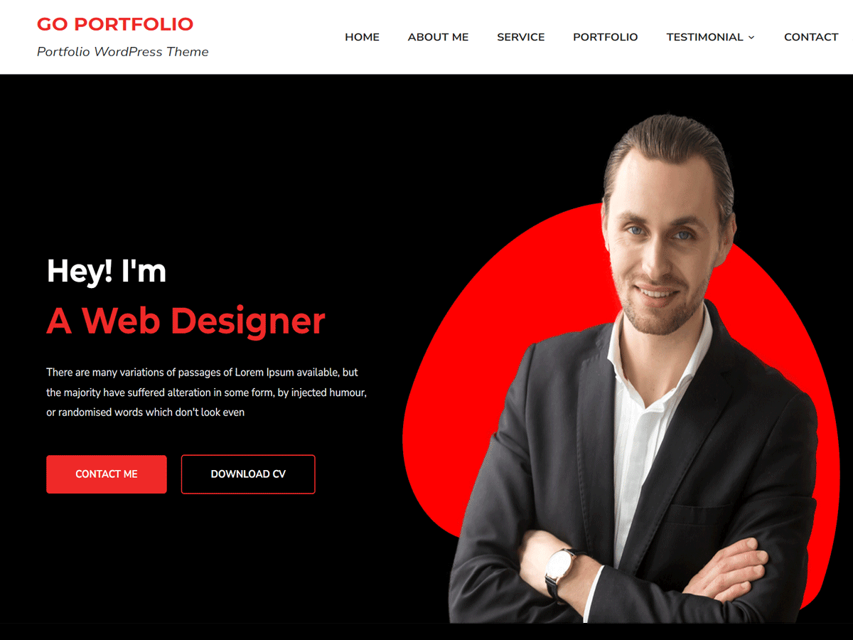 Go Portfolio theme screenshot