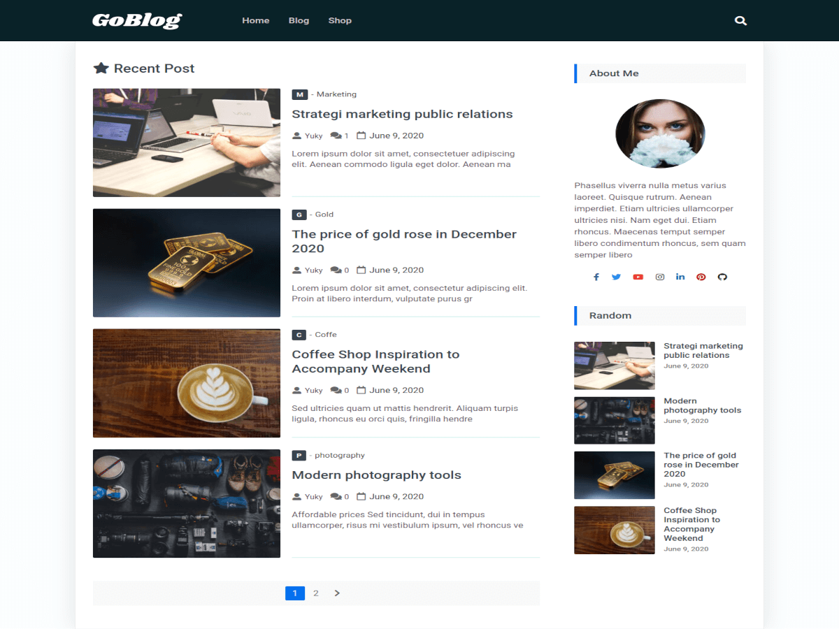 Goblog Free theme screenshot