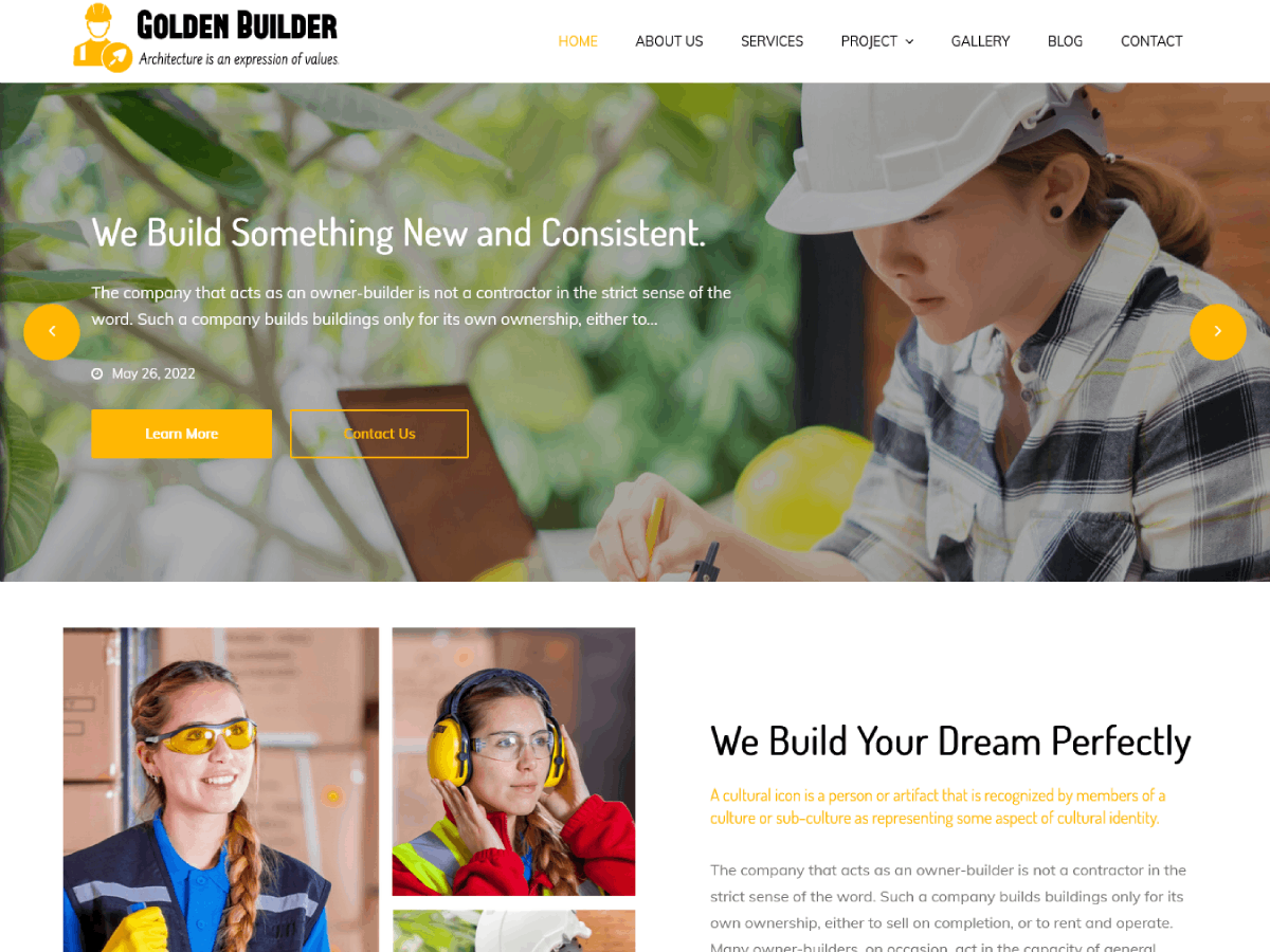 Golden Builder theme screenshot