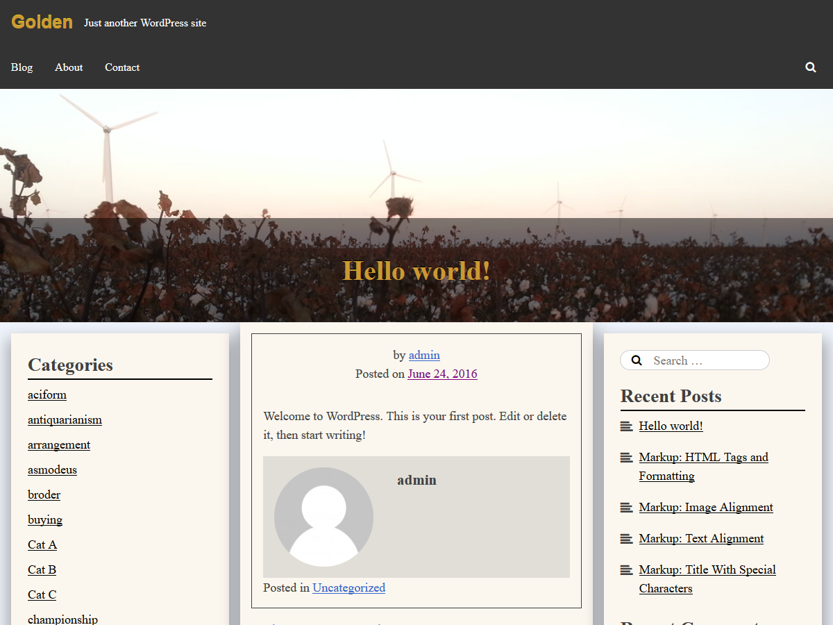 Golden theme screenshot