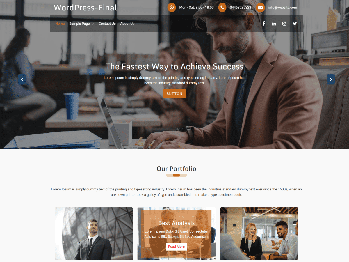 Goldy Corporate theme screenshot