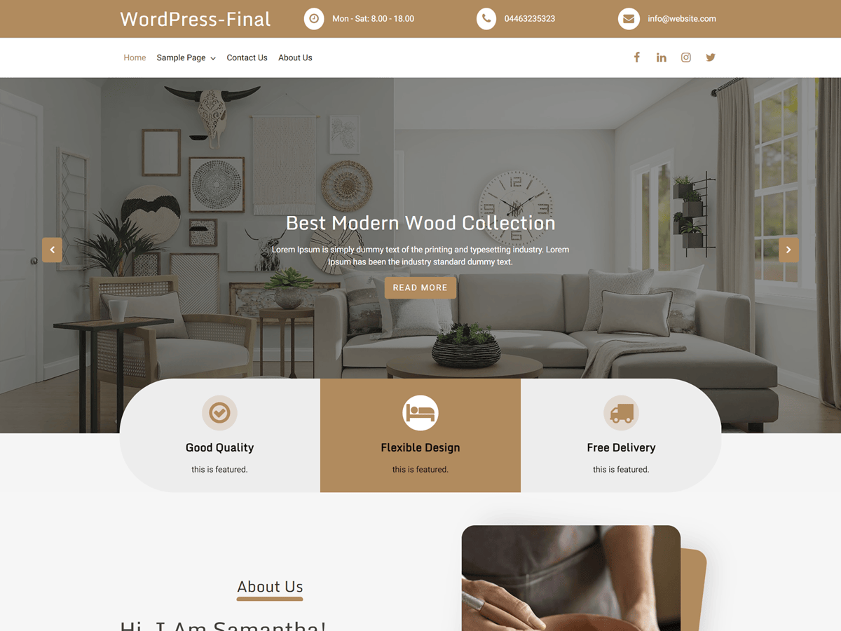 Goldy Furniture theme screenshot