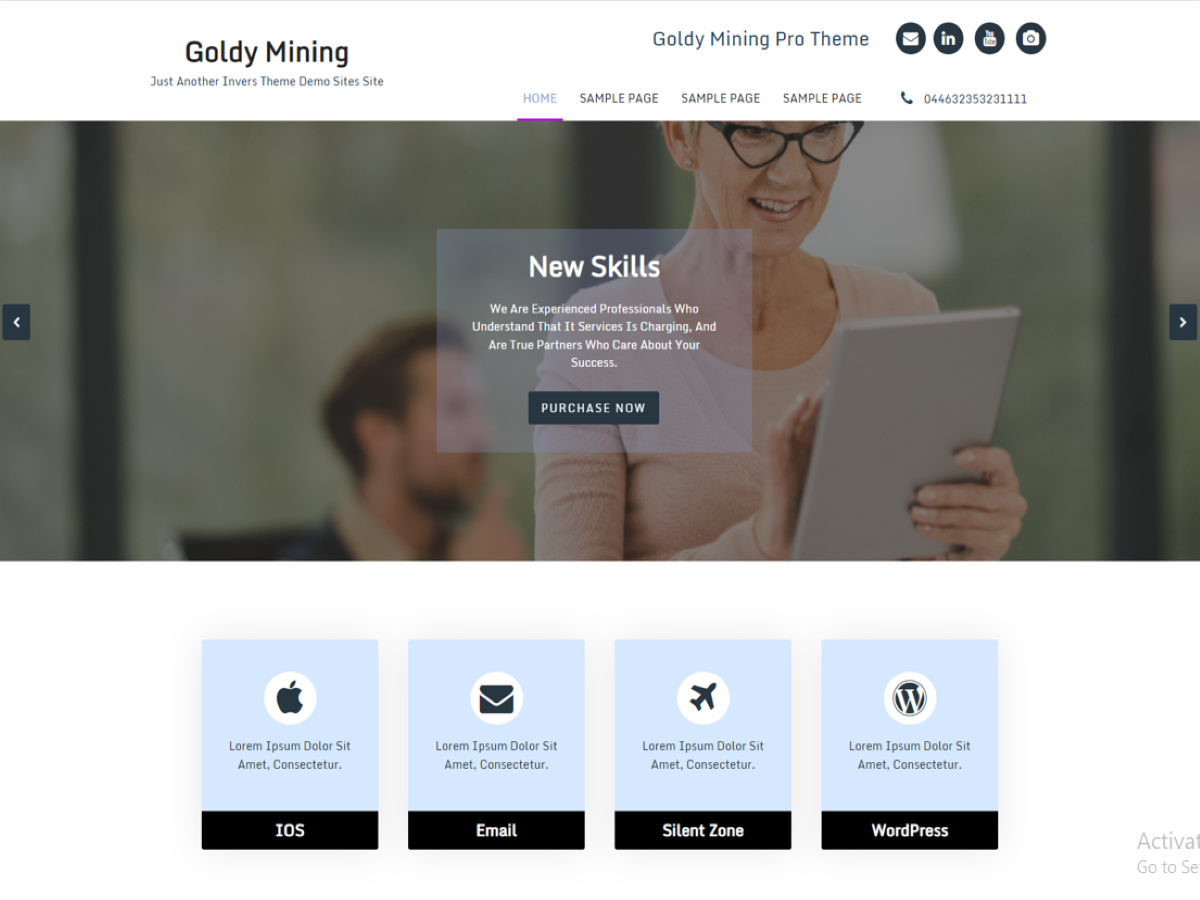 Goldy Mining theme screenshot