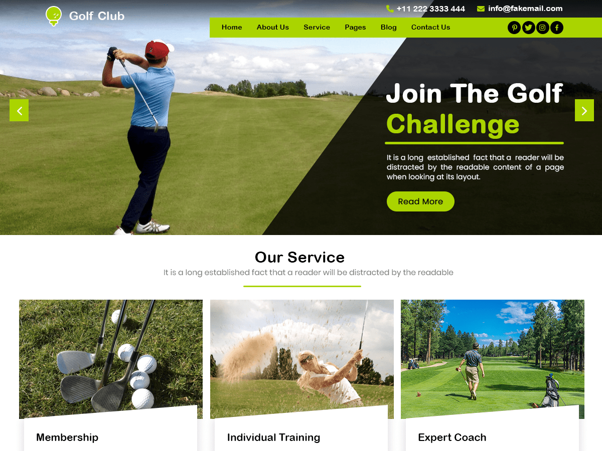 Golf Club theme screenshot