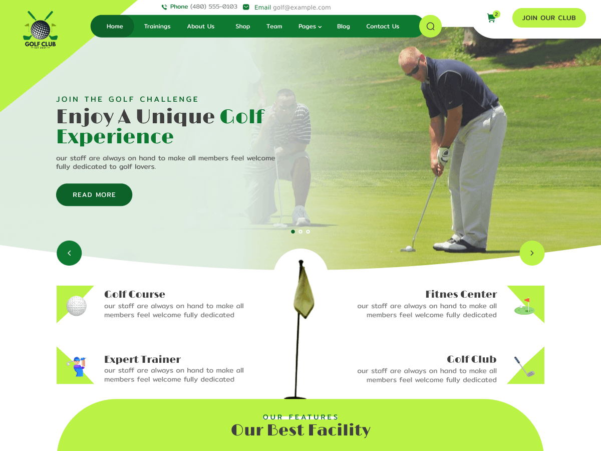 Golf Country Club theme screenshot