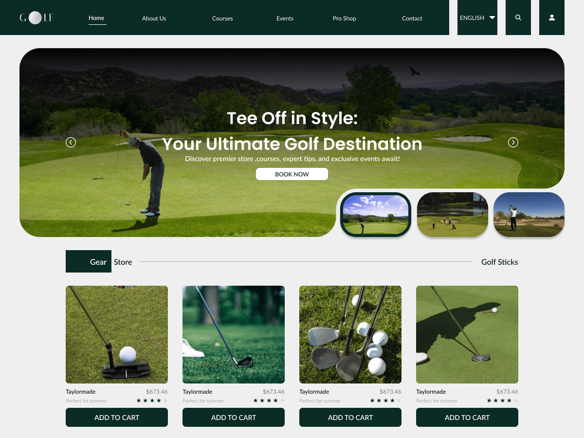 Golf Landscape theme screenshot
