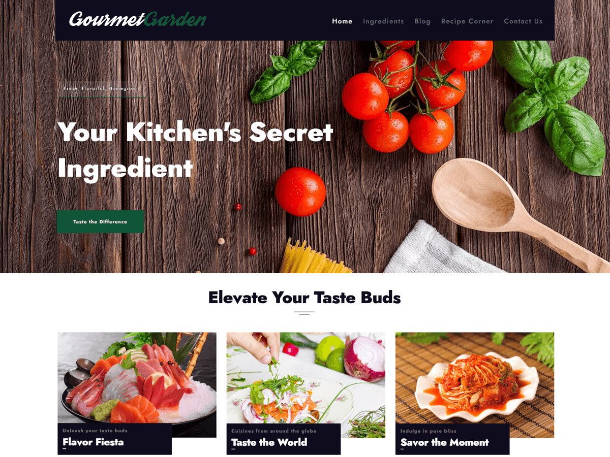 Gourmet Garden theme screenshot