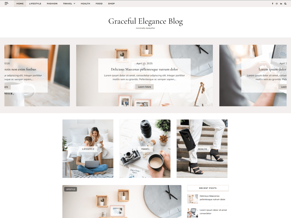Graceful Elegance Blog theme screenshot