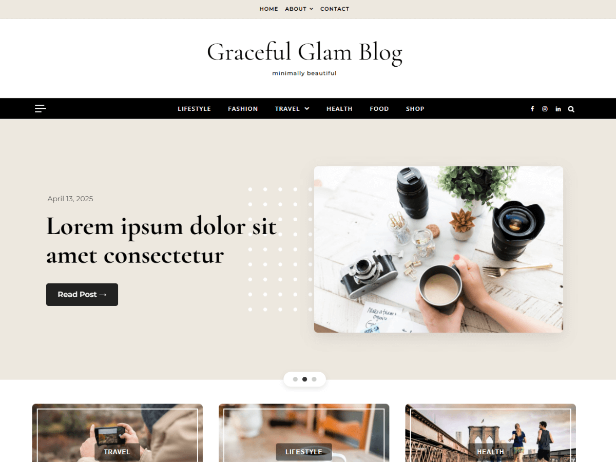 Graceful Glam Blog theme screenshot
