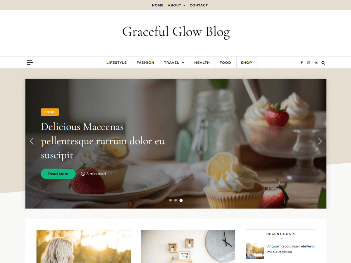 Graceful Glow Blog theme screenshot