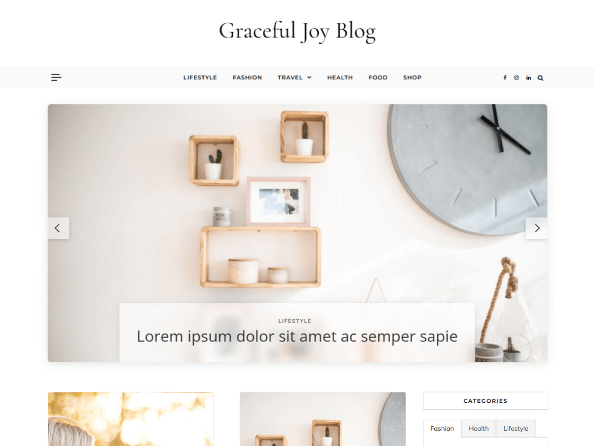 Graceful Joy Blog theme screenshot