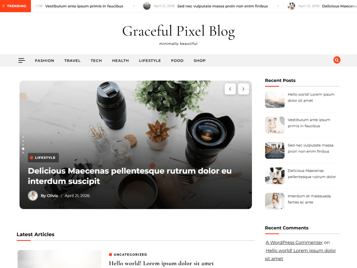 Graceful Pixel Blog theme screenshot
