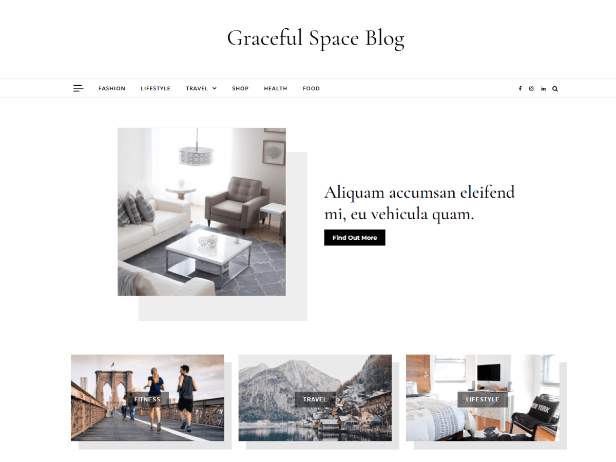 Graceful Space Blog theme screenshot