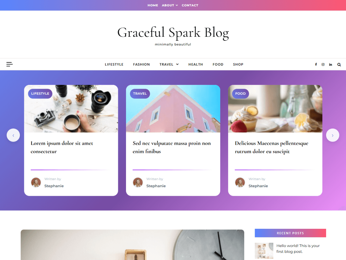 Graceful Spark Blog theme screenshot