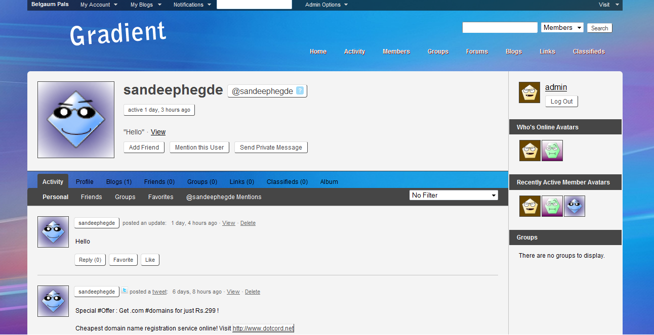 Gradient theme screenshot