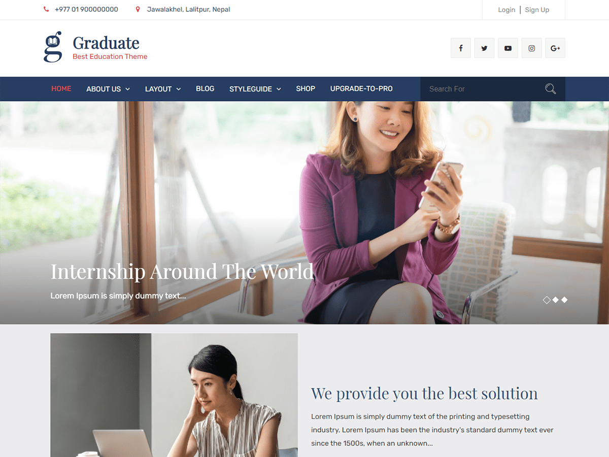 Graduate theme screenshot