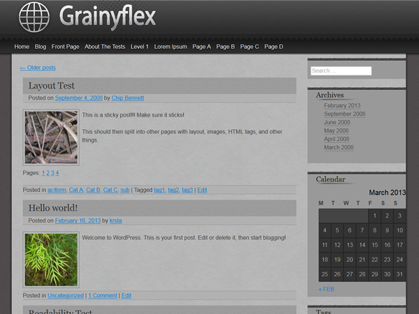 grainyflex theme screenshot