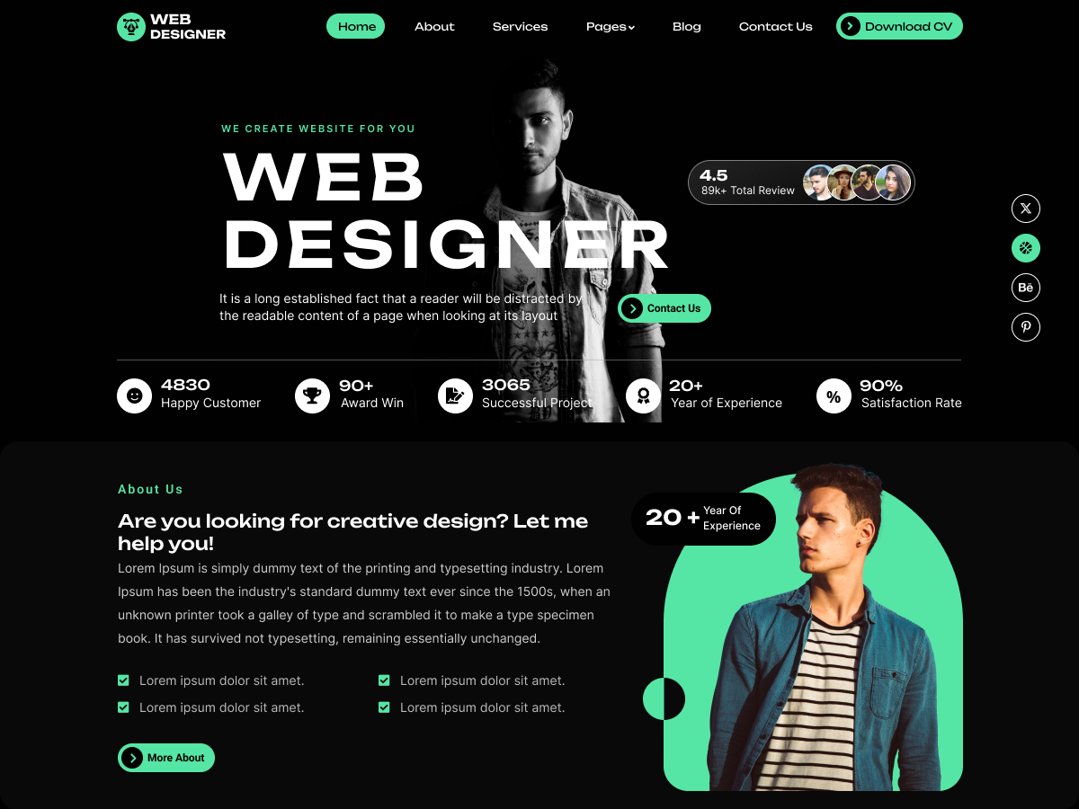 Graphic Design Portfolio theme screenshot