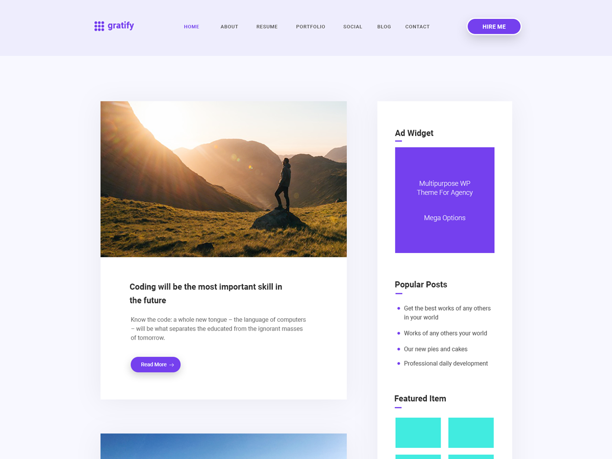 Gratify theme screenshot