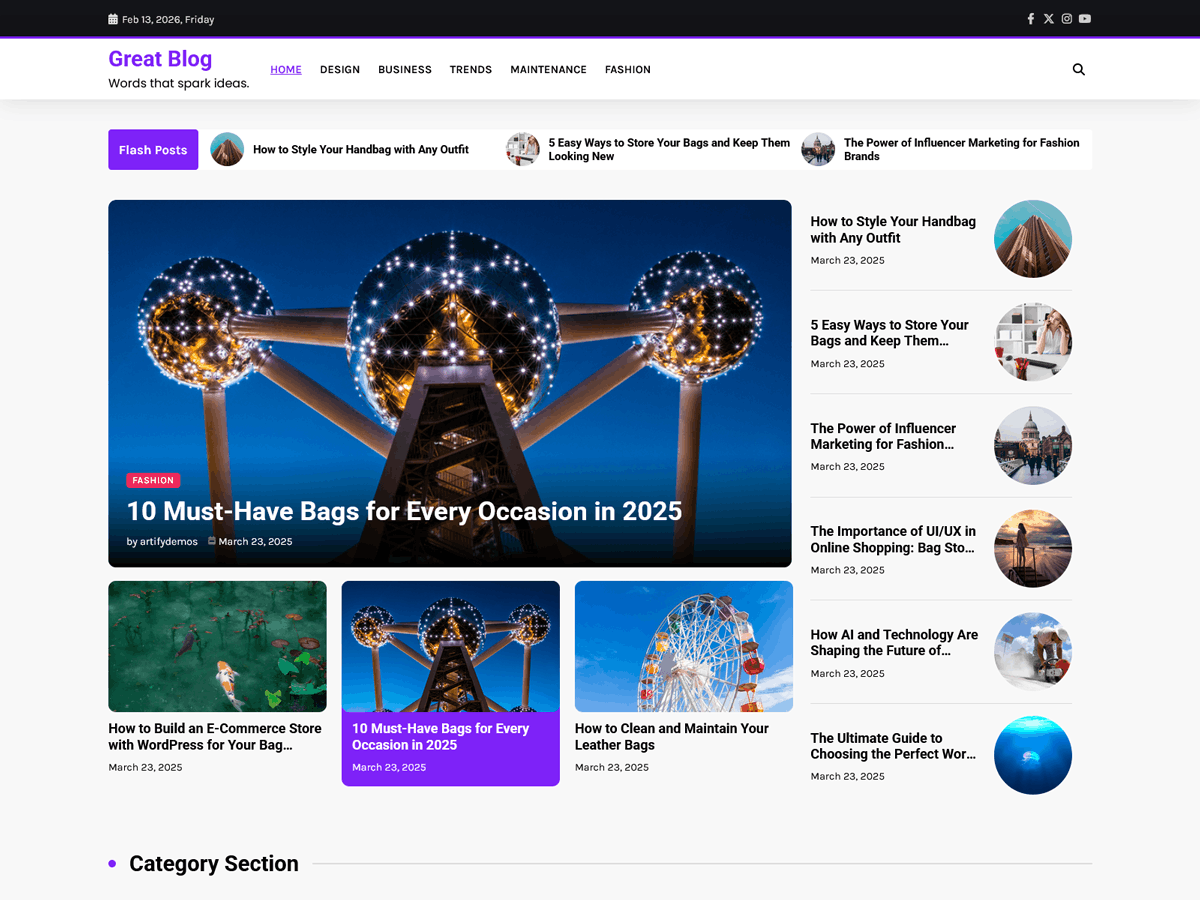 Great Blog theme screenshot