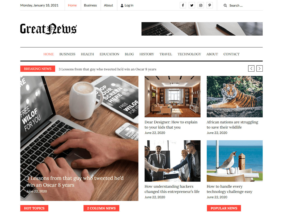Greatnews theme screenshot