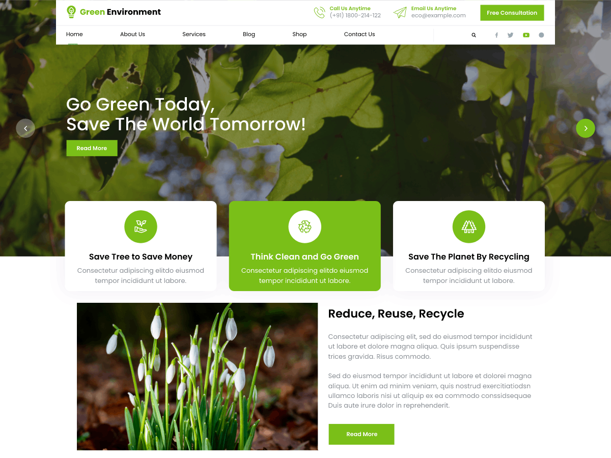 Green Environment theme screenshot