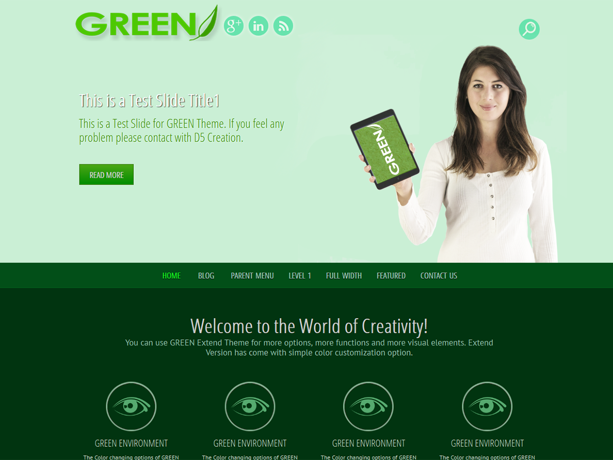 GREEN EYE theme screenshot