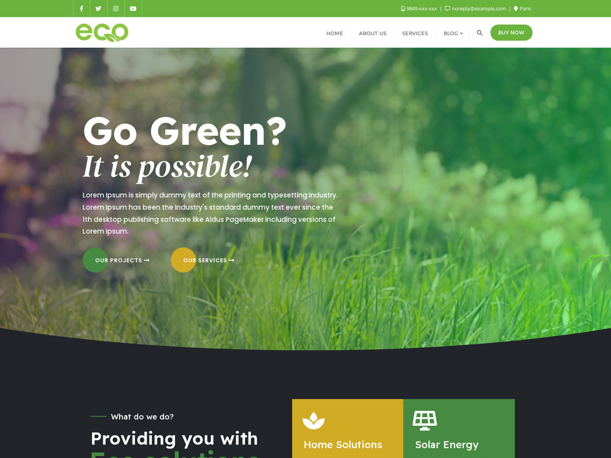 Green Globe theme screenshot