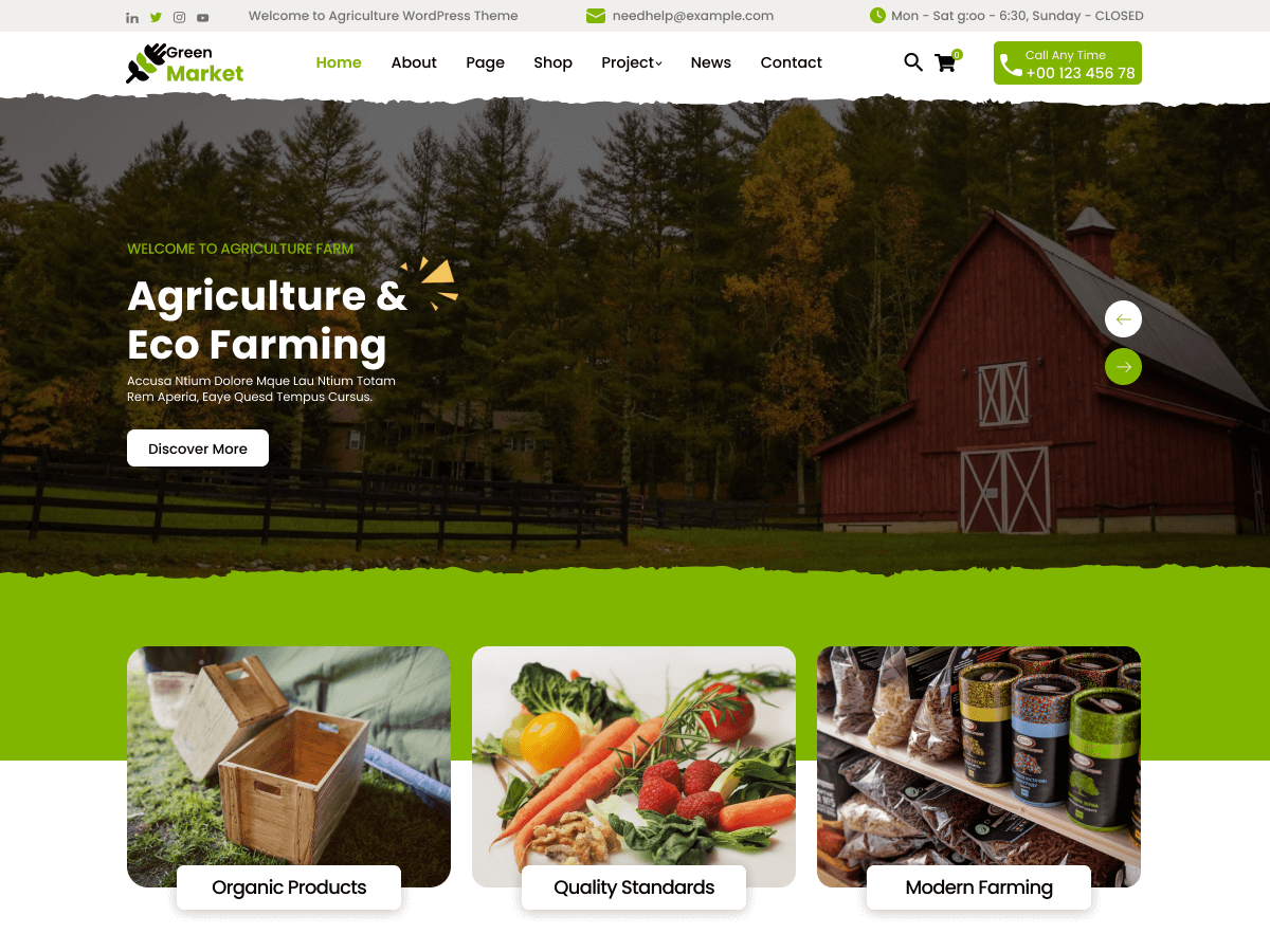 Green Market theme screenshot