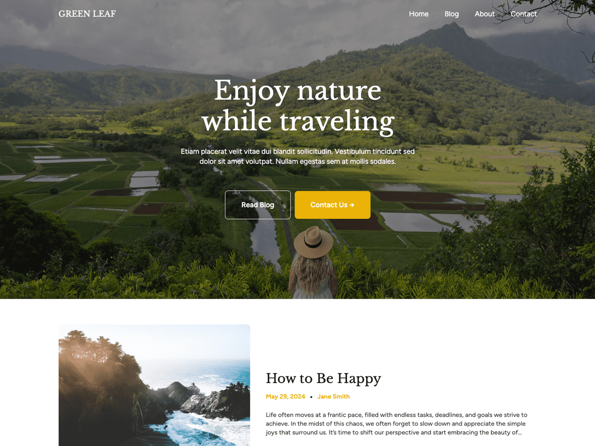 GreenLeaf Blog theme screenshot