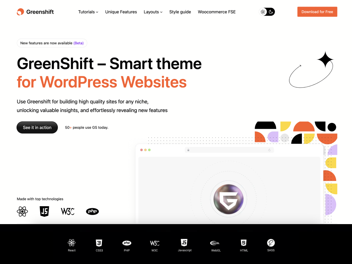 Greenshift theme screenshot
