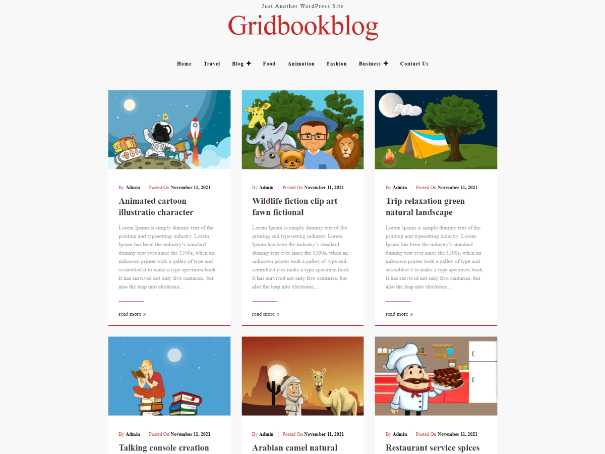 Gridbook Blog theme screenshot