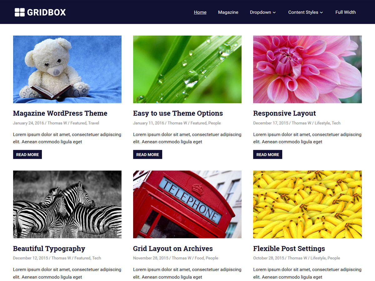 Gridbox theme screenshot