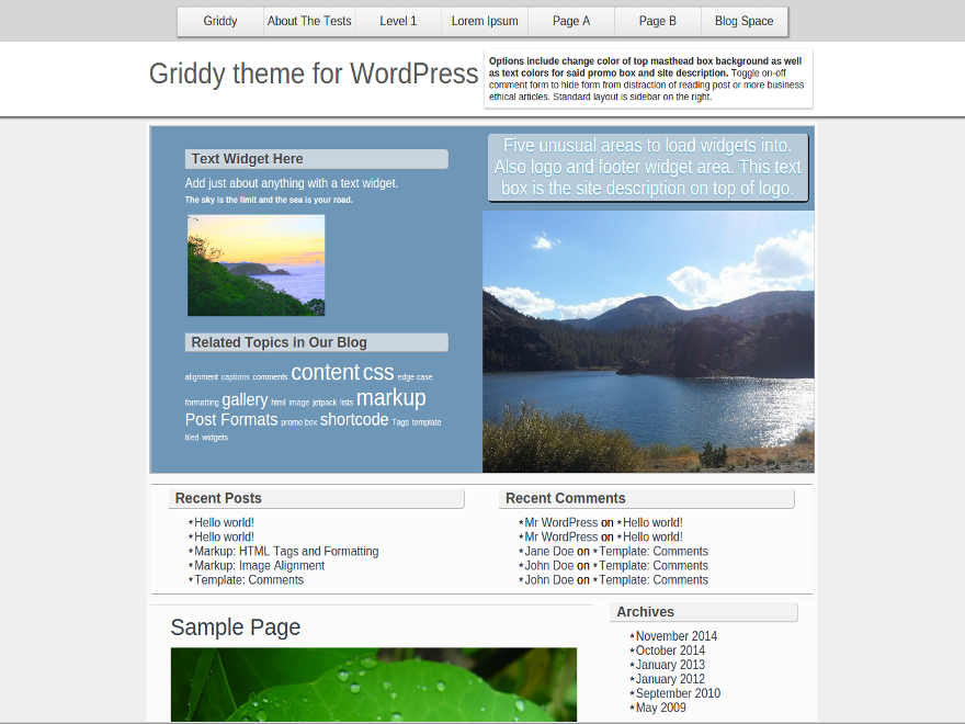 Griddy theme screenshot
